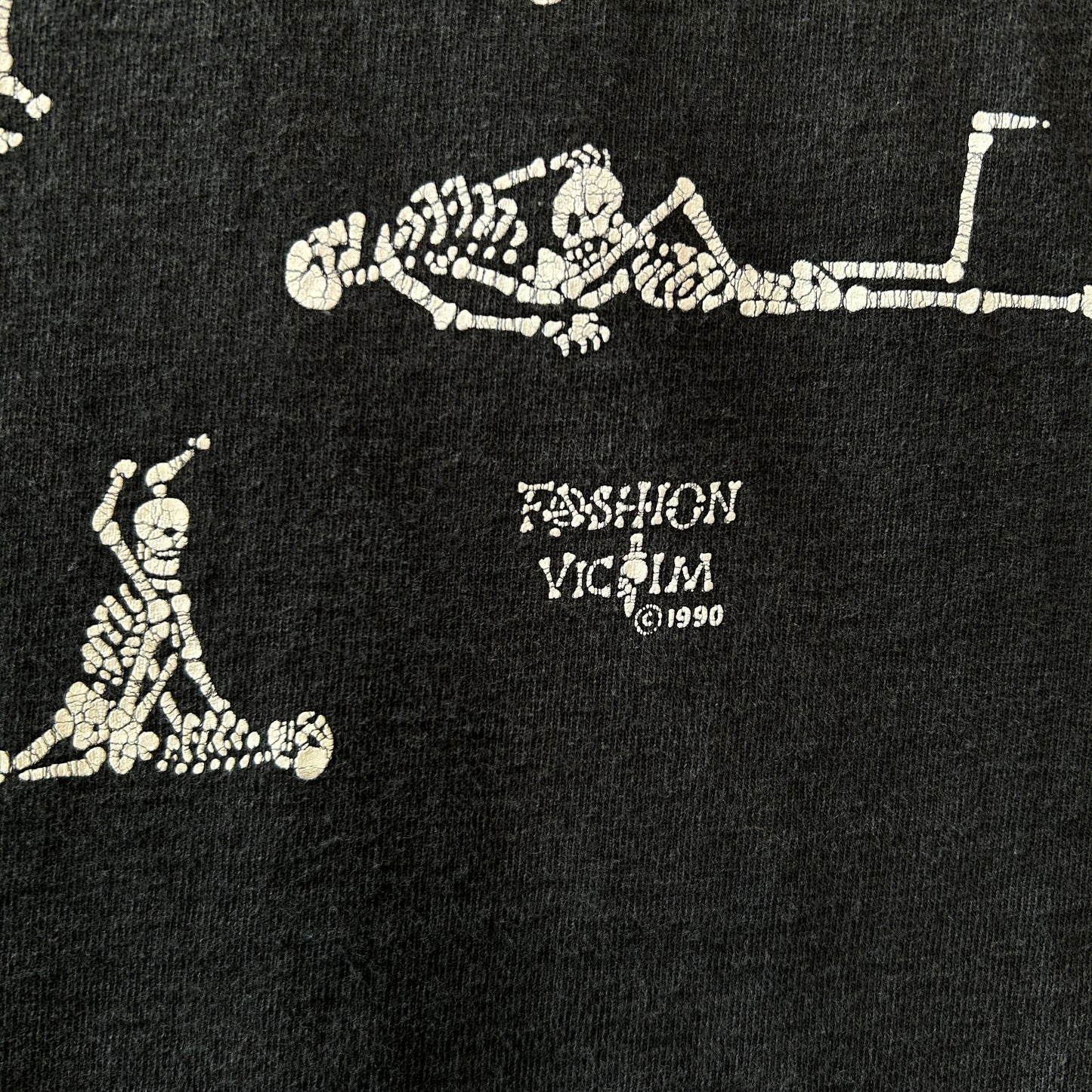90's Fashion Victim スカル 四十八手 Tシャツ エロT 黒 /C0917T-SO
