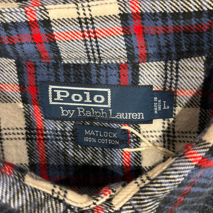 00's Polo Ralph Lauren ラルフローレン チェックシャツ MATLOCK 青赤白黒 (L)/A8163SH-SO