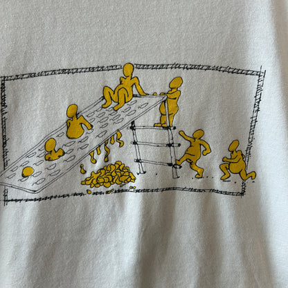90's カリフォルニア州立ポリテクニック大学 学生ラジオ マーチャンダイズTシャツ 白 ONEITA(XL)/B2721T-SO