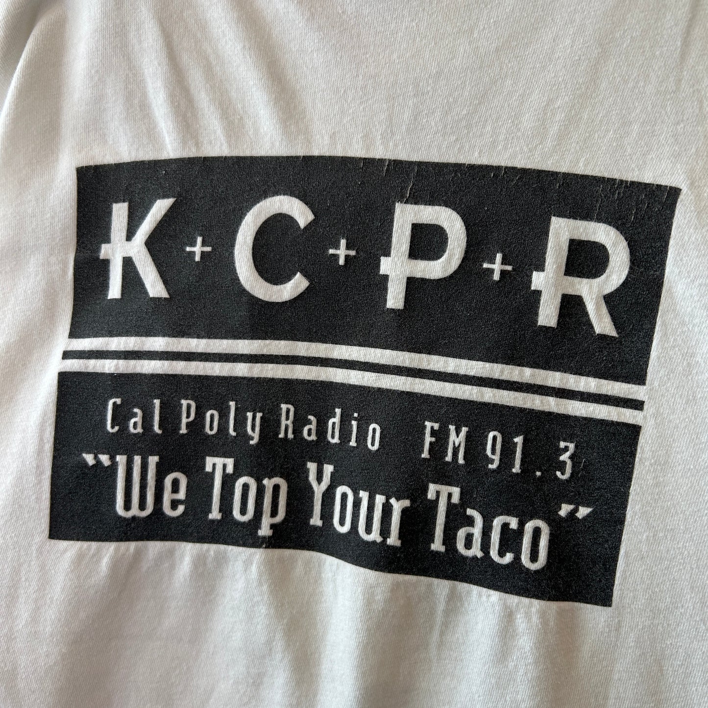 90's カリフォルニア州立ポリテクニック大学 学生ラジオ マーチャンダイズTシャツ 白 ONEITA(XL)/B2721T-SO