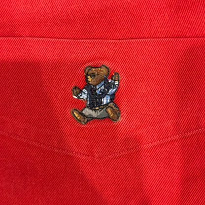 00's Ralph Lauren ラルフローレン ポロベア 無地シャツ 赤 (XL)/A7730SH-SO