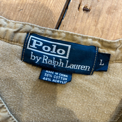 00's Polo Ralph Lauren ラルフ 裏フリースヘンリーネック カットソー (L)/B2985T-SO