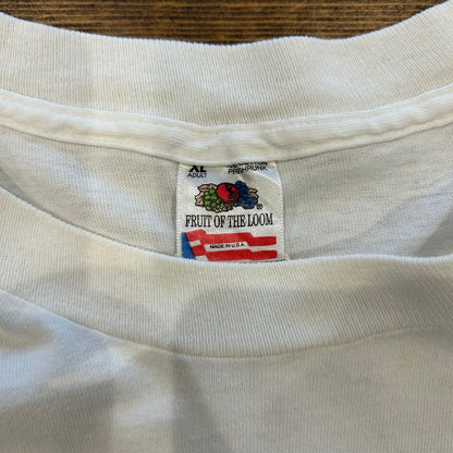 90's Fruit Of The Loom "PEACE" アートTシャツ 白(XL)/B2048T-SO