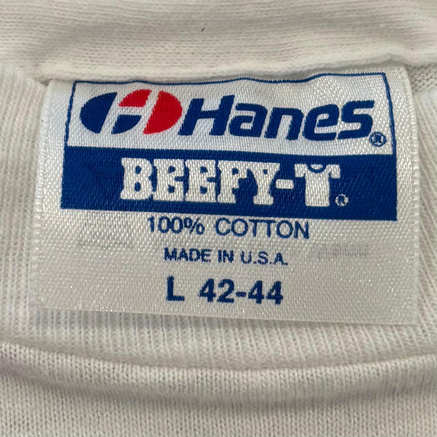 90's Hanes ヘインズ Disney×SEIKO ディズニーウォッチ ミッキー キャラクター 企業Tシャツ 白 (L) /A7525T-SO