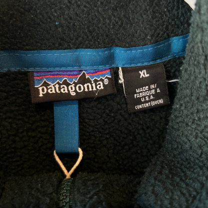 90's Patagonia パタゴニア フリースジャケット USA製　グリーン(XL)/A1145F-SO