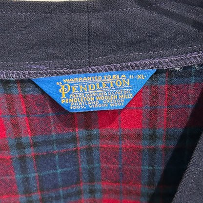 80's Pendleton ペンドルトン ウールカーディガン チェック 赤紺(XL)/A9267K-SO