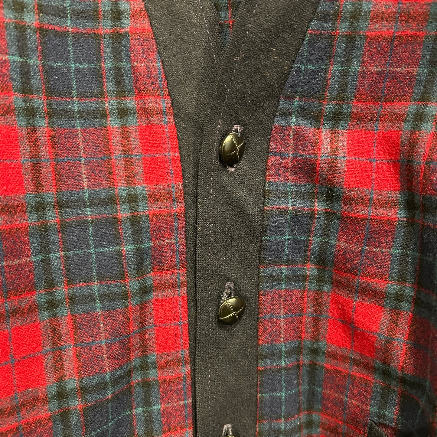 80's Pendleton ペンドルトン ウールカーディガン チェック 赤紺(XL)/A9267K-SO