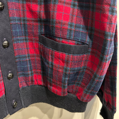 80's Pendleton ペンドルトン ウールカーディガン チェック 赤紺(XL)/A9267K-SO