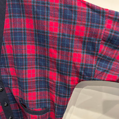 80's Pendleton ペンドルトン ウールカーディガン チェック 赤紺(XL)/A9267K-SO
