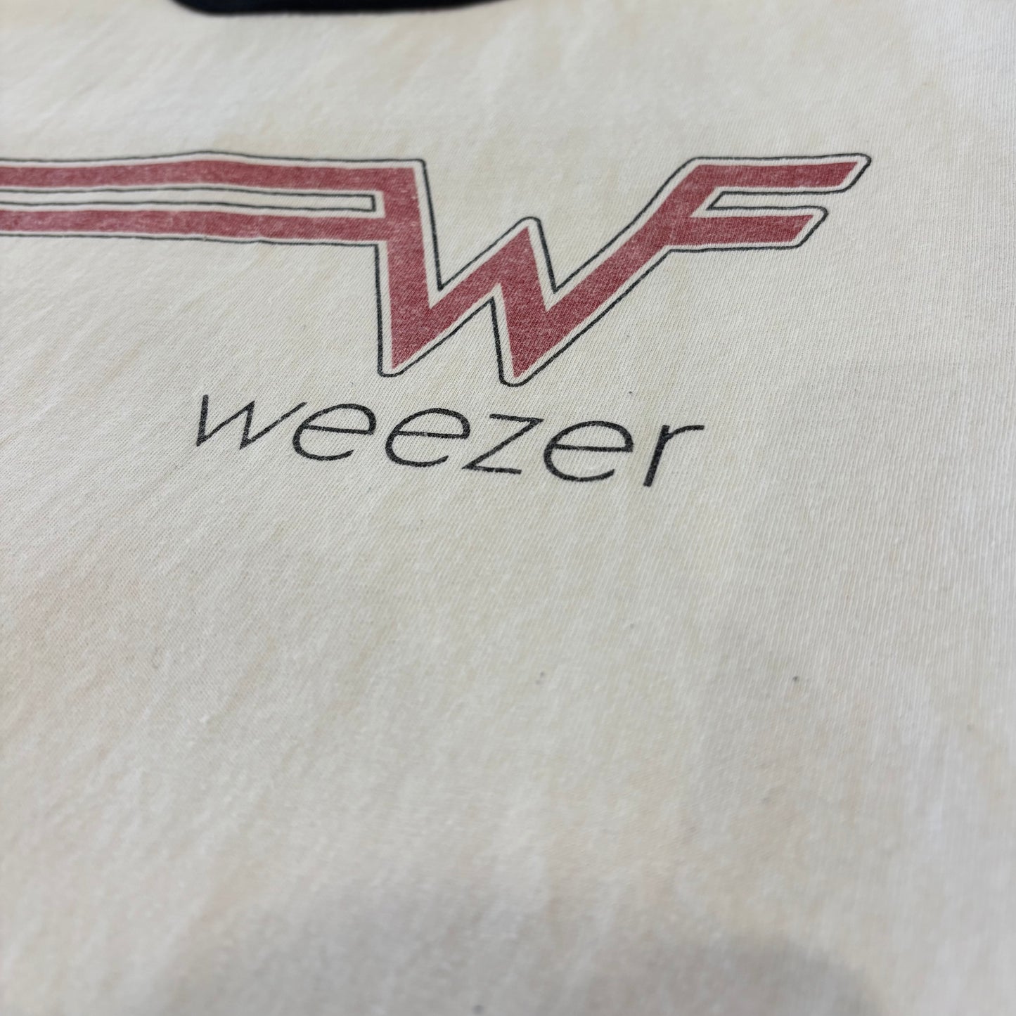 90's Weezer「W STREAK」 バンド リンガーTシャツ 白 (サイズ不明）/C0295T-SO