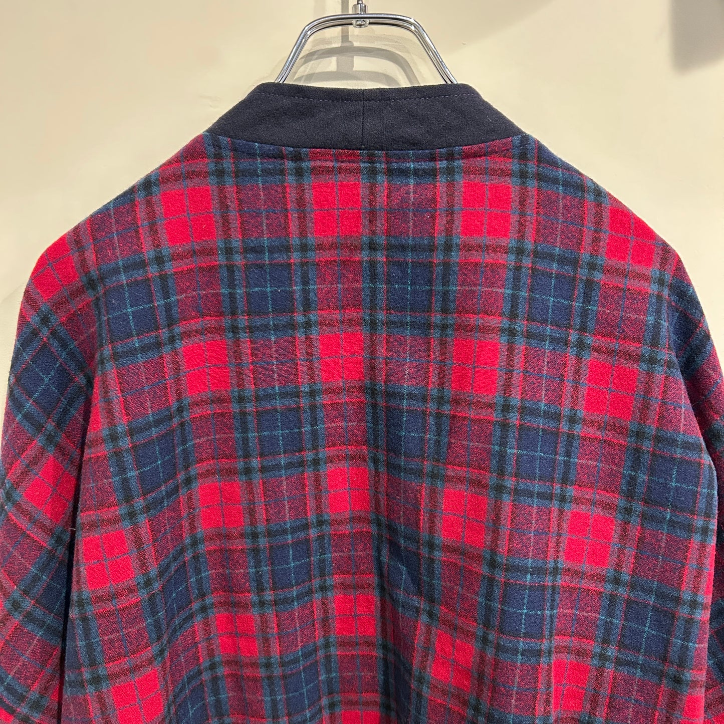 80's Pendleton ペンドルトン ウールカーディガン チェック 赤紺(XL)/A9267K-SO