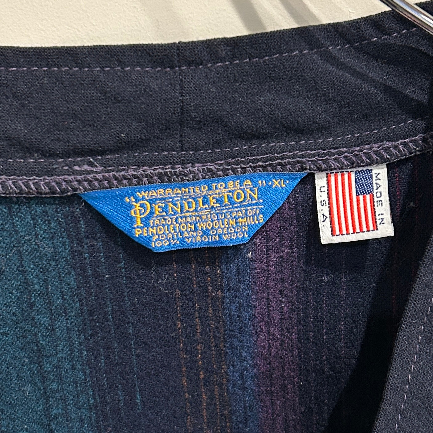 ８0's Pendleton ペンドルトン ウールカーディガン ストライプ USA製(XL)/A5861S-SO