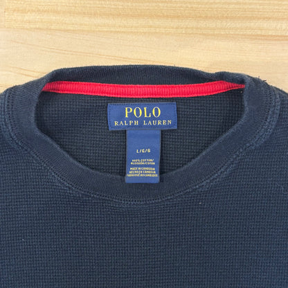 POLO RALPH LAUREN サーマルシャツ 黒 (L)/B1342T-SO