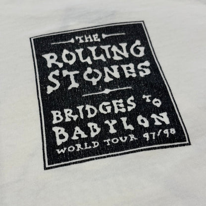 90's anvil Rolling Stones 1977-1998「Bridges to Babylon World Tour」ツアー バンドTシャツ 白 (L) /B3490T-SO