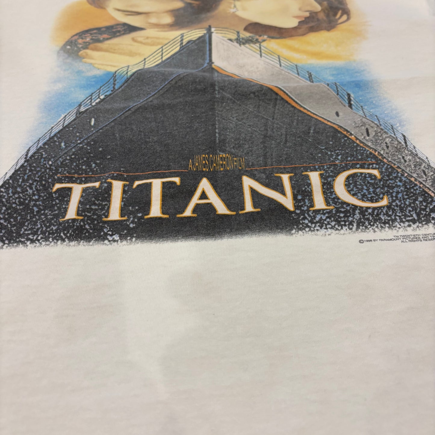 90's U.S.T'S 707 タイタニック ムービー Tシャツ T-shirt 白 (L) /C0674T-SO