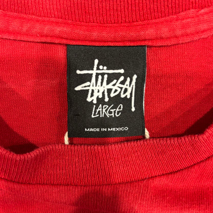 00's Stussy ステューシー スカル プリント ロングTシャツ 赤 (L)/B2074T-SO