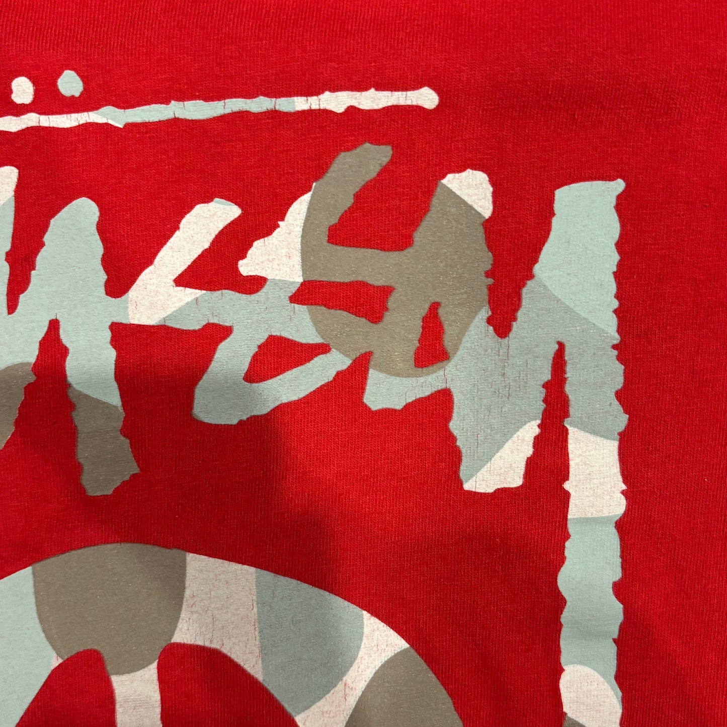 00's Stussy ステューシー スカル プリント ロングTシャツ 赤 (L)/B2074T-SO