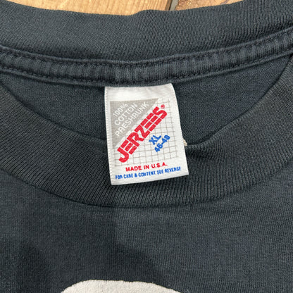 90's Jerzees  SUE CHAFFEE イーグル　アニマルアートTシャツ 黒(XL)/A7390T-SO
