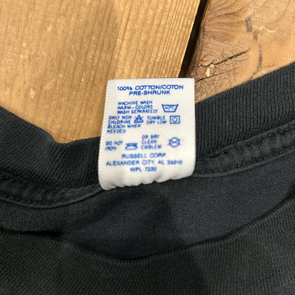 90's Jerzees  SUE CHAFFEE イーグル　アニマルアートTシャツ 黒(XL)/A7390T-SO