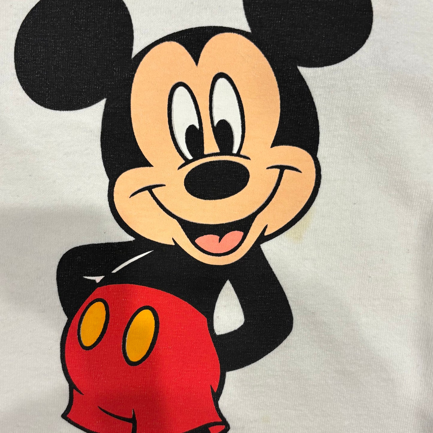 90's Disney Wear ミッキーマウス ロングTシャツ 白 (サイズ不明)/B1401T-SO