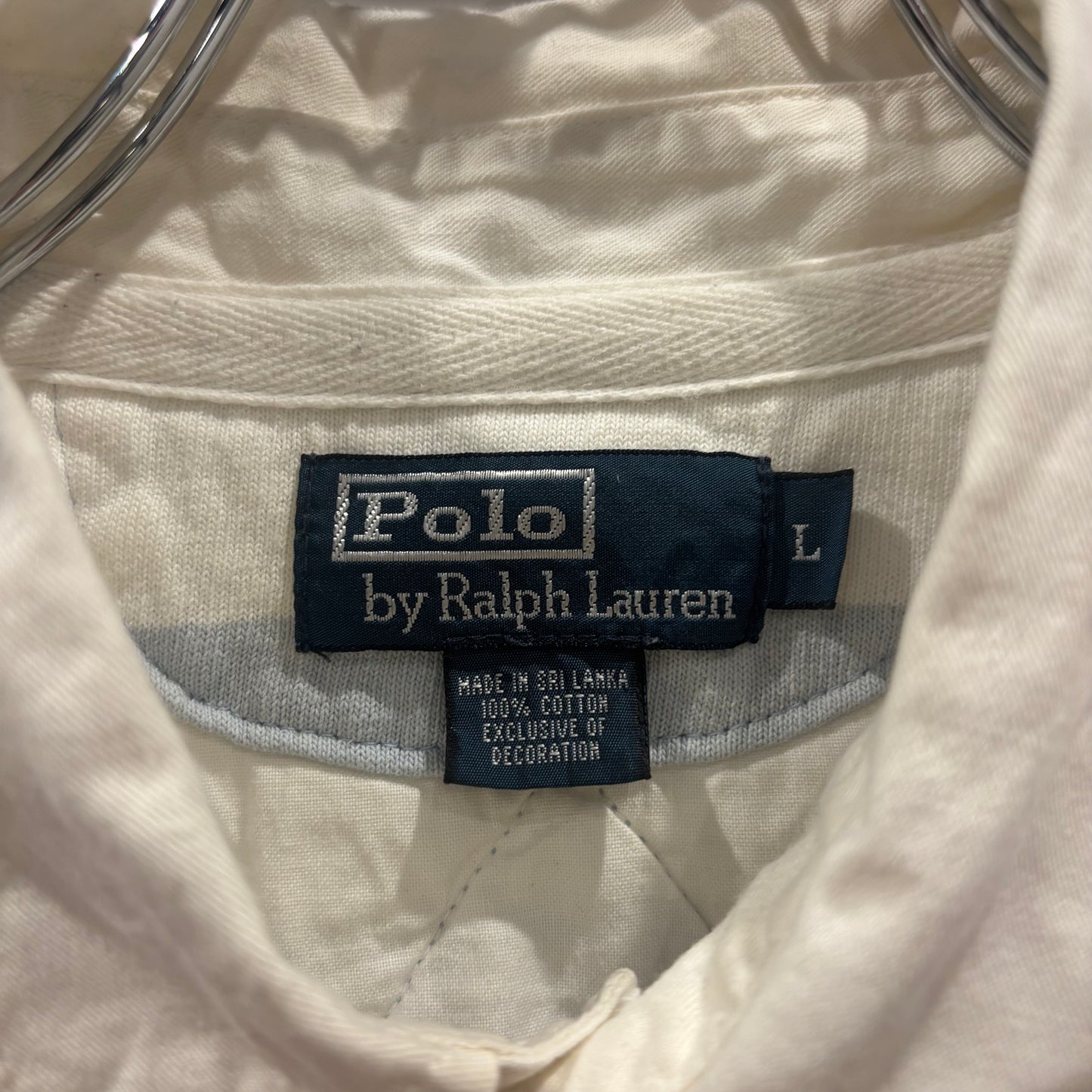 00's Polo by Ralph Lauren ラルフローレン ボーダー ラガーシャツ ライトブルー/ホワイト (L)/B4002S-SO