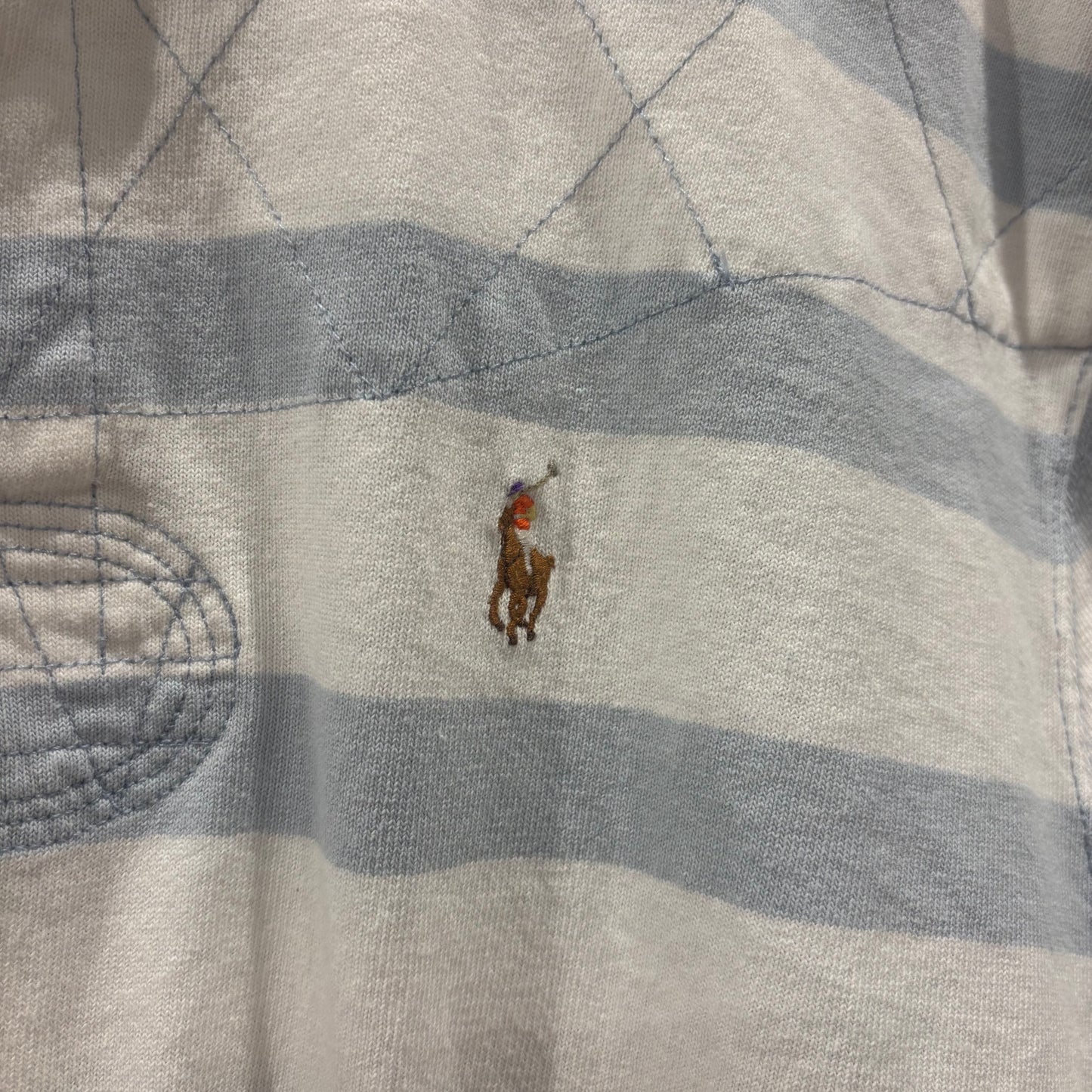 00's Polo by Ralph Lauren ラルフローレン ボーダー ラガーシャツ ライトブルー/ホワイト (L)/B4002S-SO