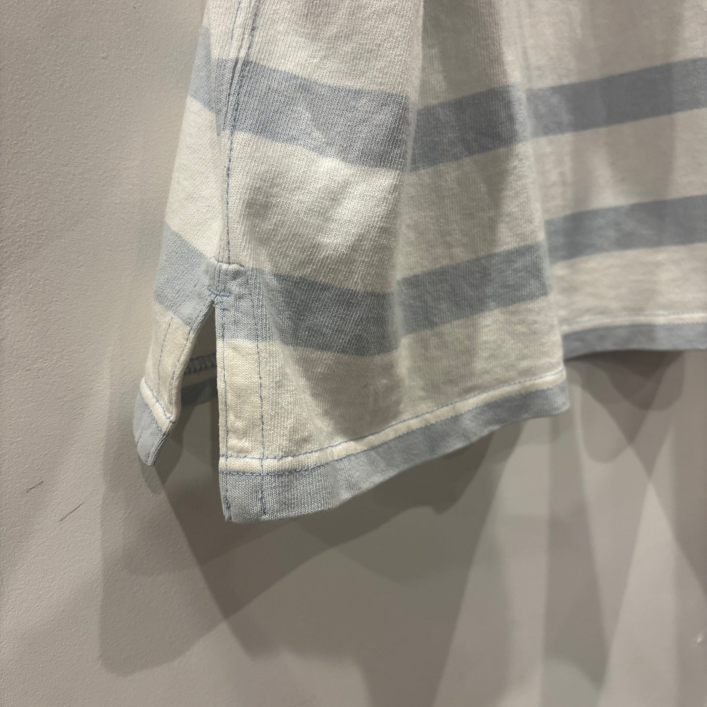 00's Polo by Ralph Lauren ラルフローレン ボーダー ラガーシャツ ライトブルー/ホワイト (L)/B4002S-SO