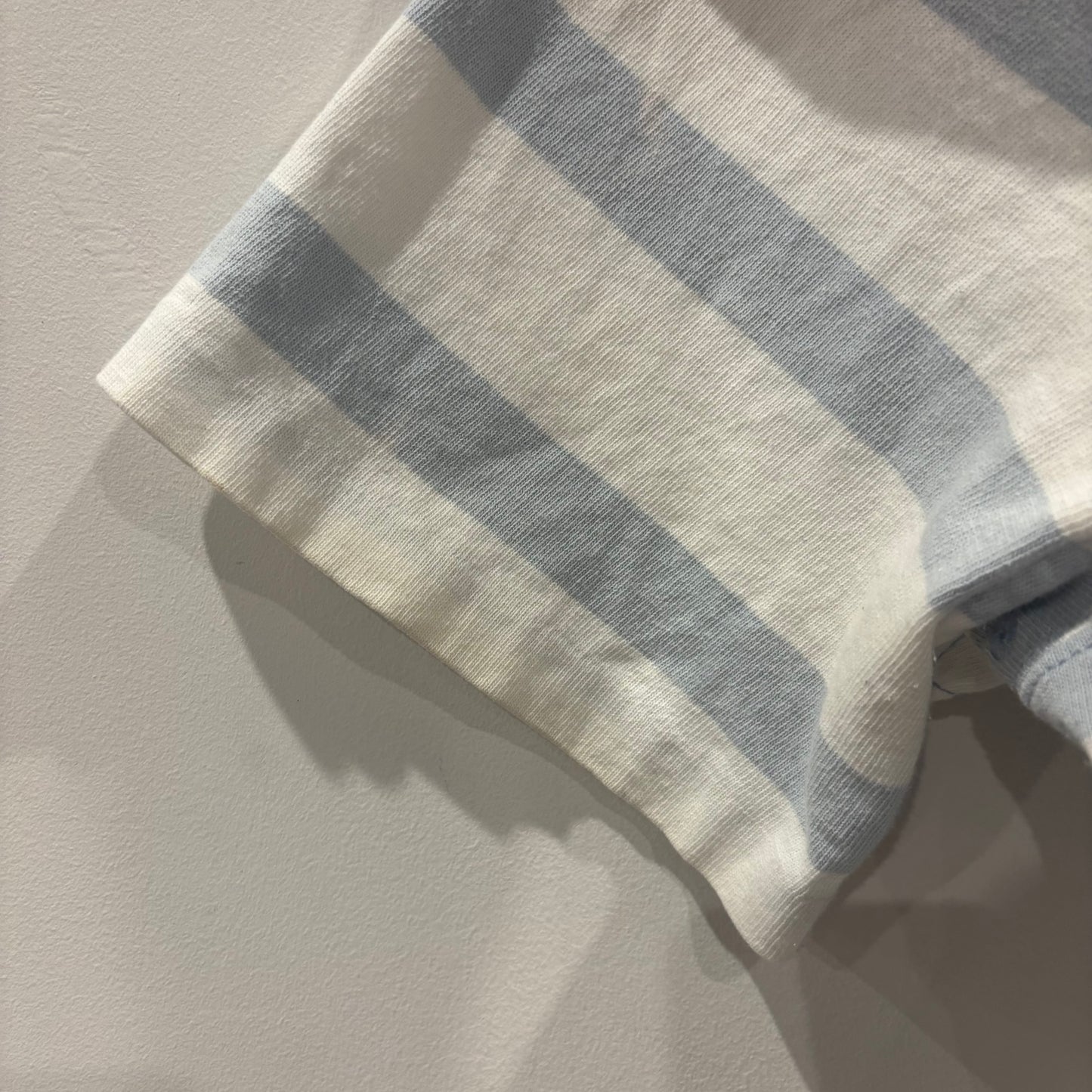 00's Polo by Ralph Lauren ラルフローレン ボーダー ラガーシャツ ライトブルー/ホワイト (L)/B4002S-SO