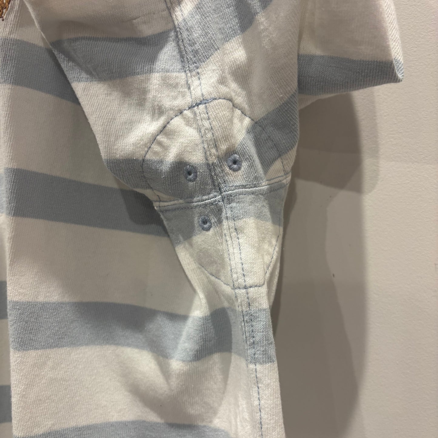 00's Polo by Ralph Lauren ラルフローレン ボーダー ラガーシャツ ライトブルー/ホワイト (L)/B4002S-SO