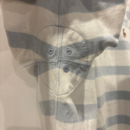 00's Polo by Ralph Lauren ラルフローレン ボーダー ラガーシャツ ライトブルー/ホワイト (L)/B4002S-SO