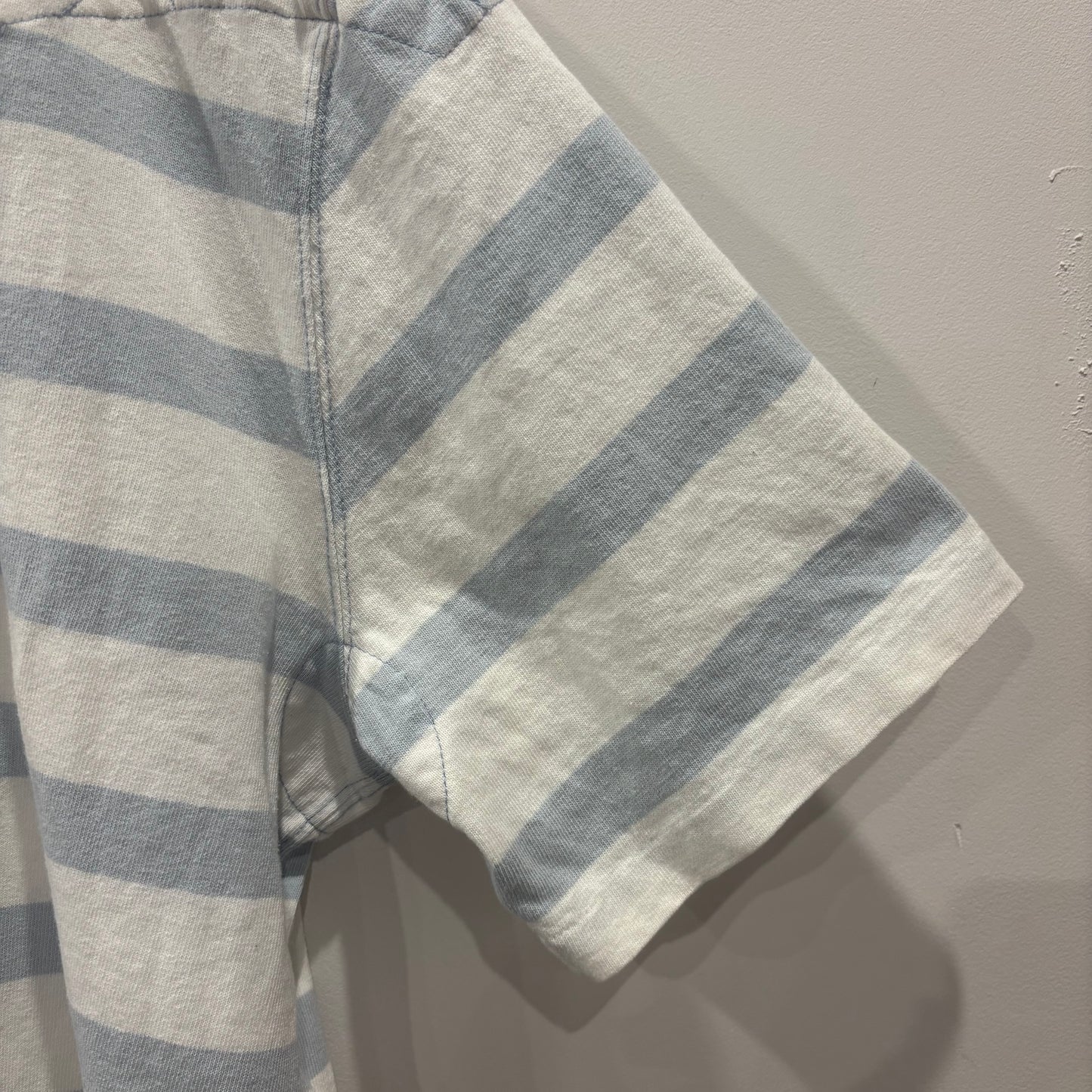 00's Polo by Ralph Lauren ラルフローレン ボーダー ラガーシャツ ライトブルー/ホワイト (L)/B4002S-SO