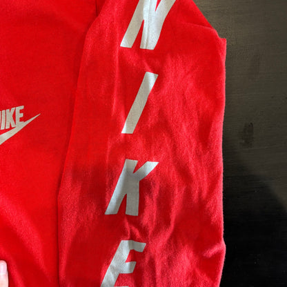 80's NIKE ナイキ ロゴ ロングTシャツ 赤 (M)/A8096T-SO