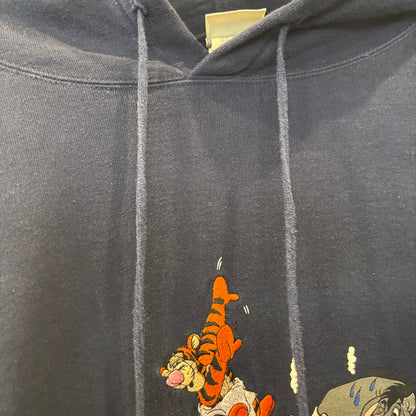 90's Disney ディズニー 100 Acre wood LODGE くまのプーさん キャラクタースウェット 紺 (XL)/A7836S-SO