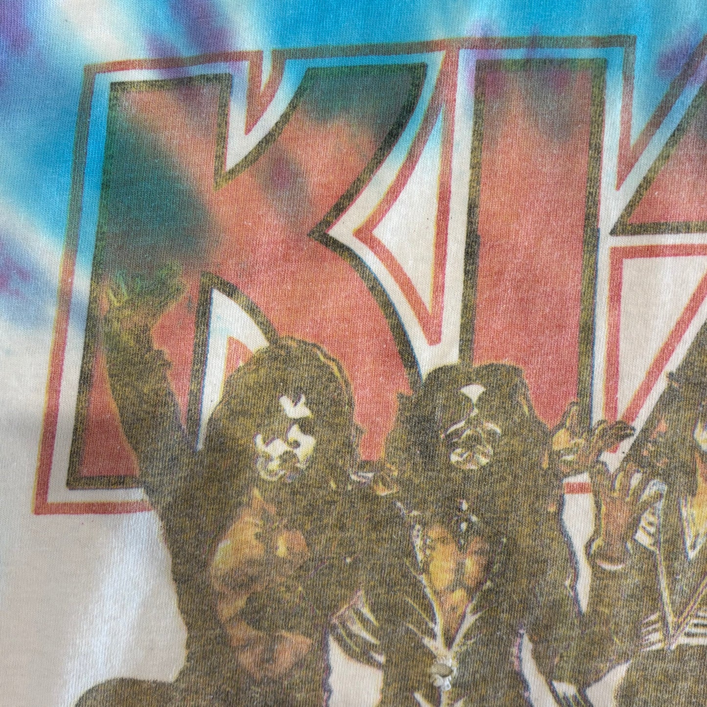 90's Fruit Of The Loom KISS バンドTシャツ 白紫水色 (XXL)/A6978T-SO