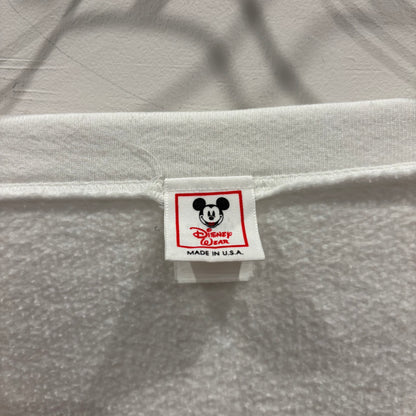 90's Disney ディズニー Mickey Mouse ミッキー スウェットカーディガン 白 (サイズ不明)/A7768S-SO