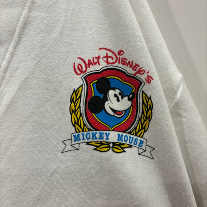 90's Disney ディズニー Mickey Mouse ミッキー スウェットカーディガン 白 (サイズ不明)/A7768S-SO