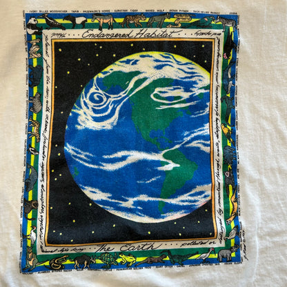90's Hanes The Earth アートTシャツ 白(XL)/B2111T-SO