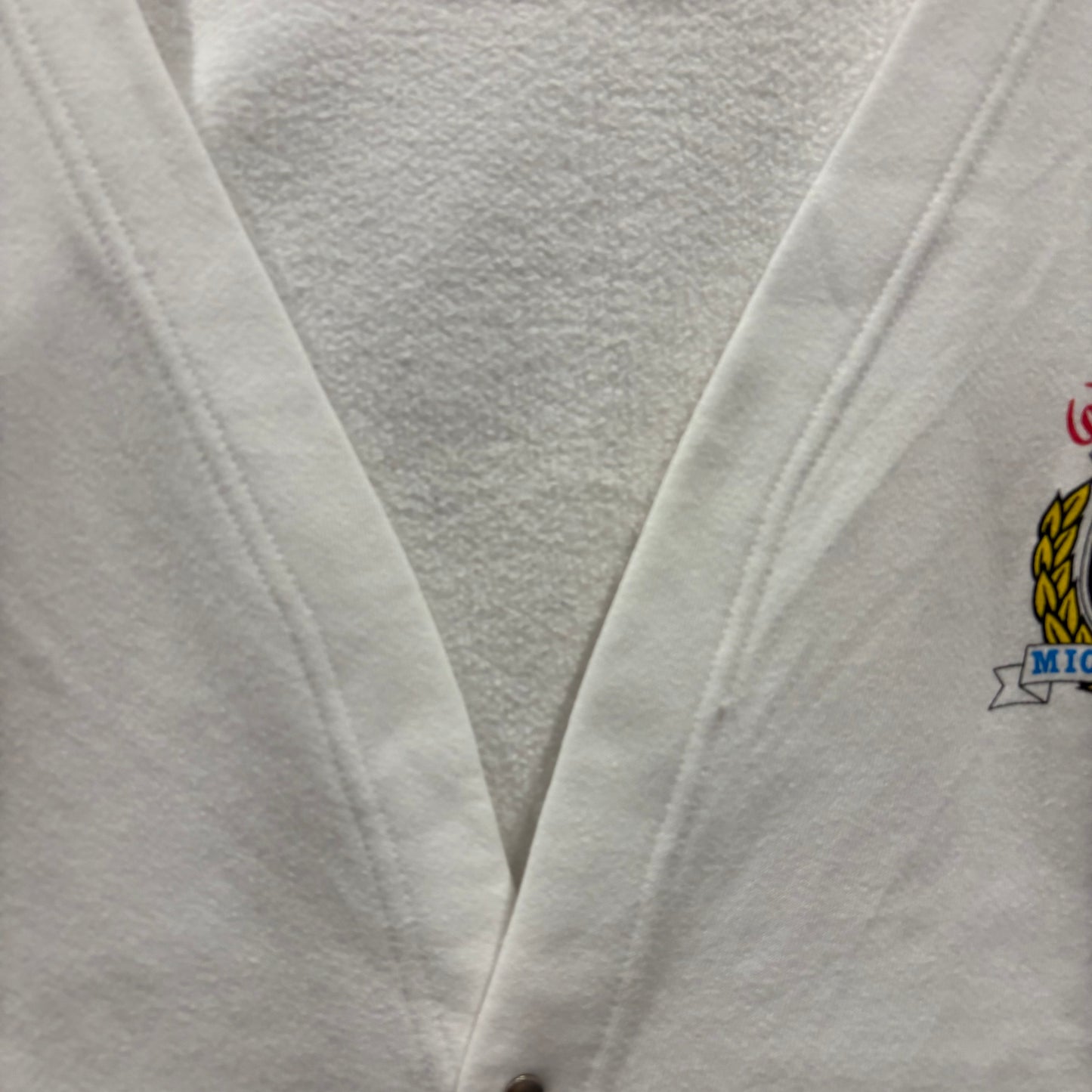 90's Disney ディズニー Mickey Mouse ミッキー スウェットカーディガン 白 (サイズ不明)/A7768S-SO