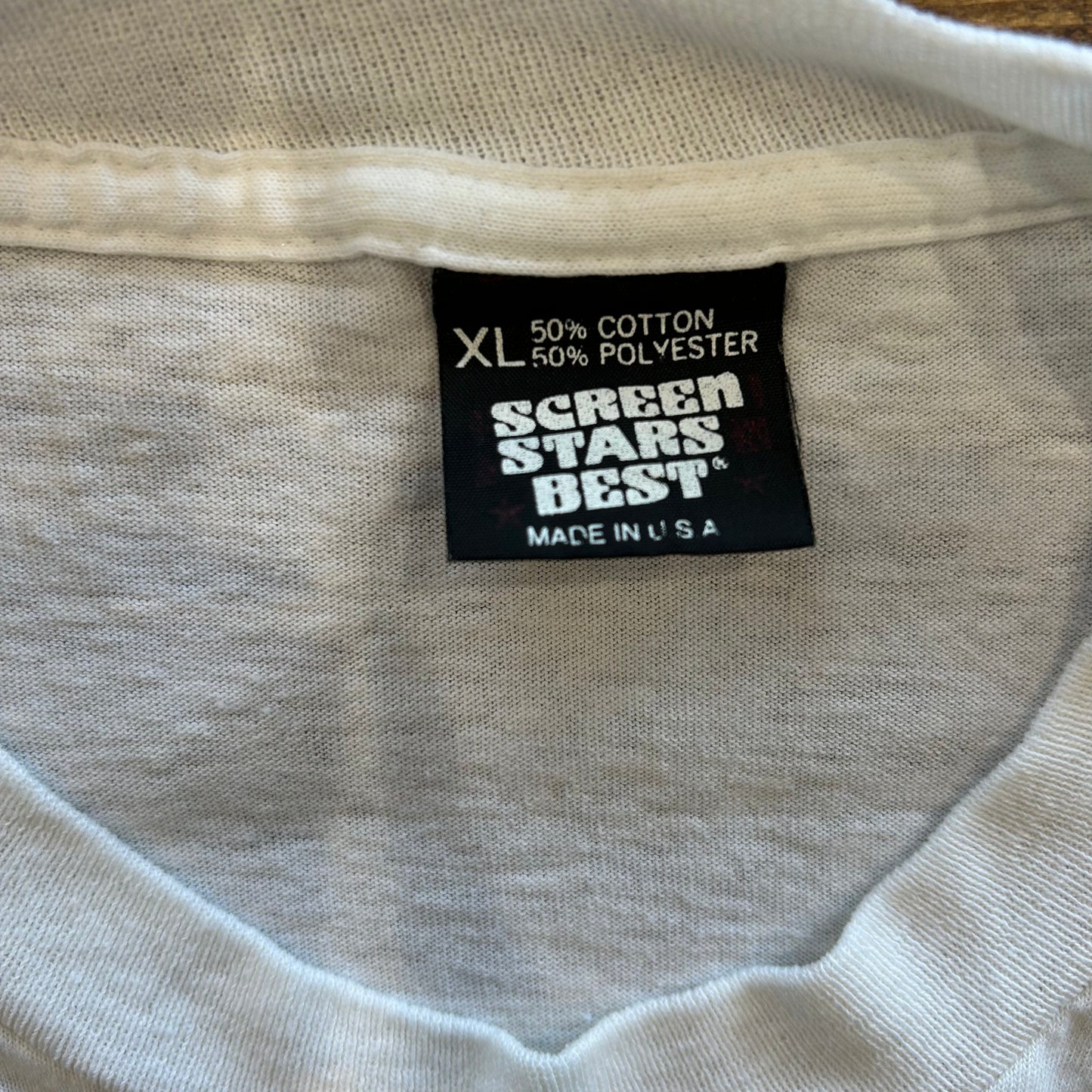 80's SCREEN STARS SOUND BITES 企業Tシャツ 白(XL)B2529T-SO