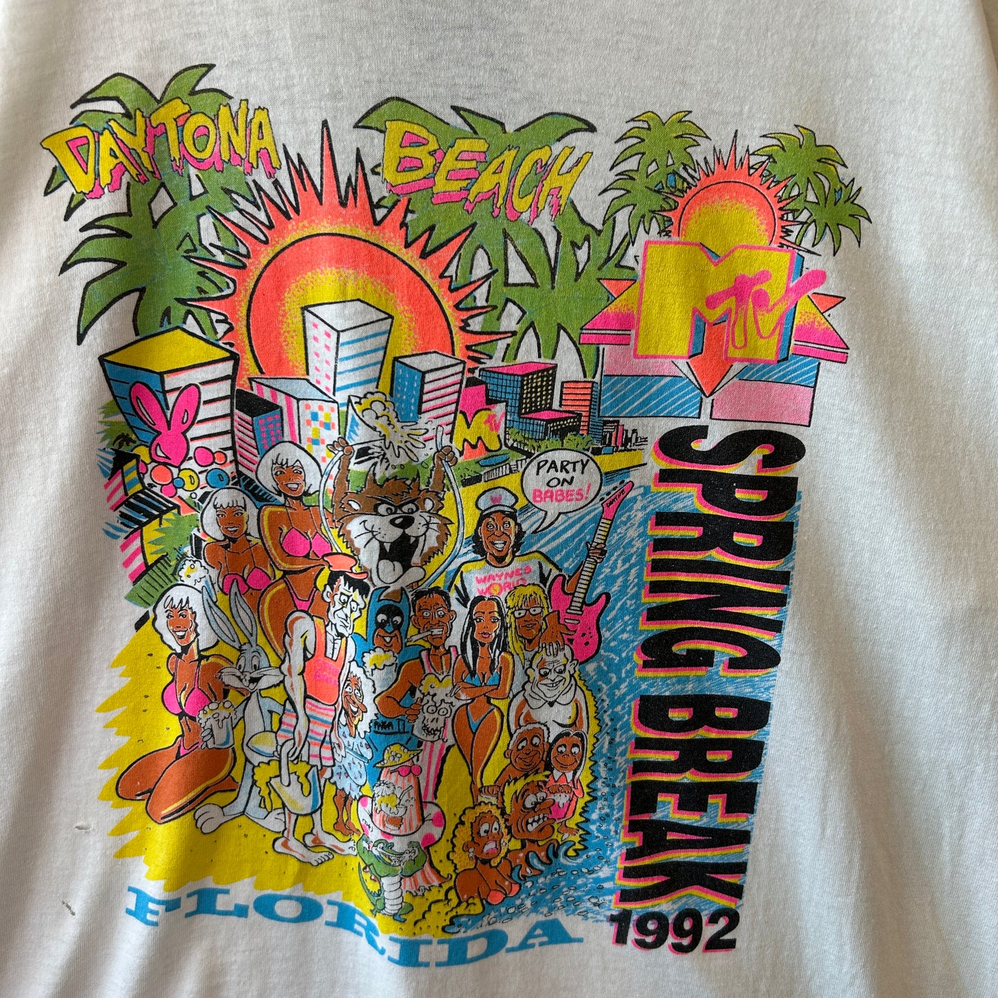 90's MTV Spring Break 1992 Tシャツ ミュージックT 白 Screen Stars (XL)/C0927T-SO