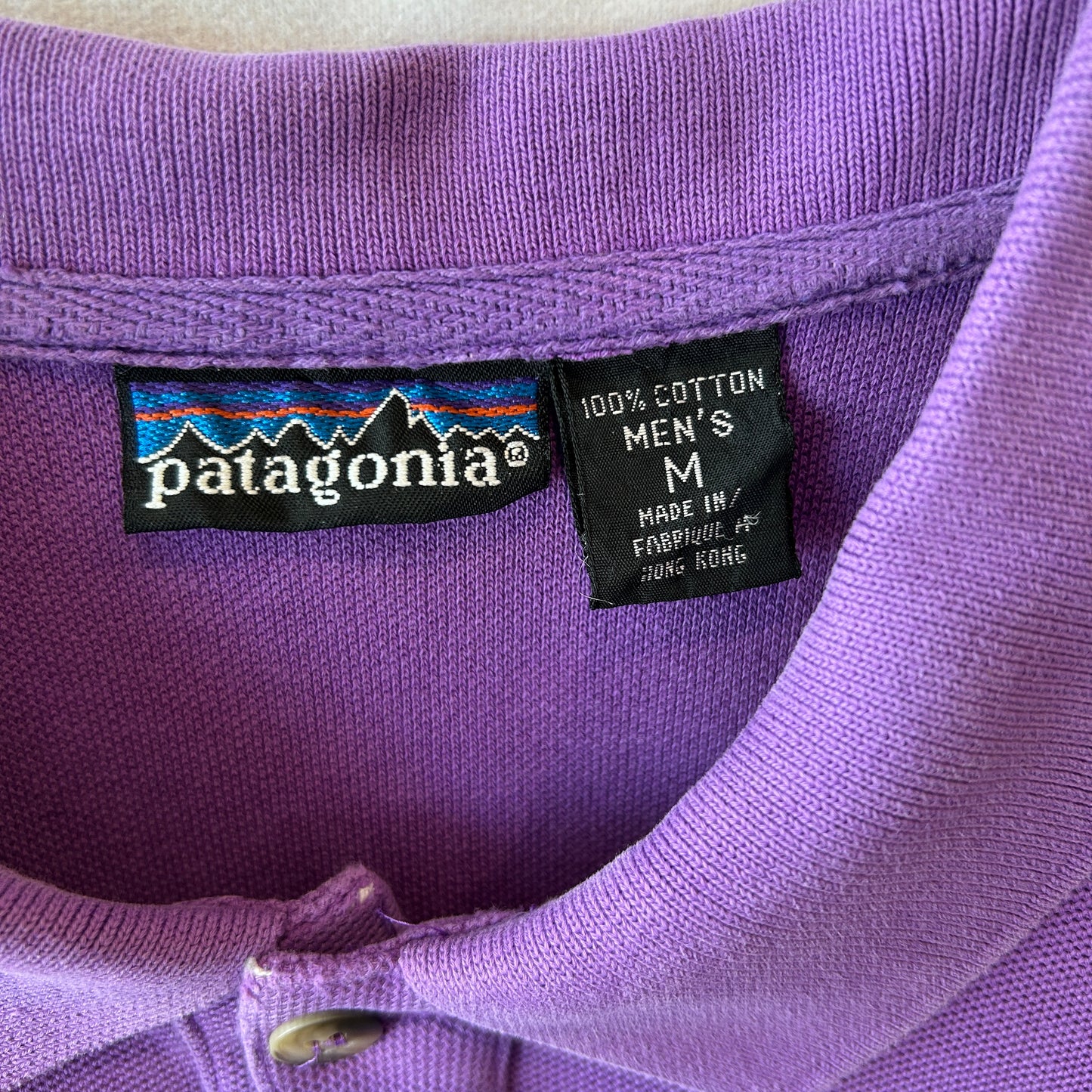 90's Patagonia パタゴニア 鹿の子ポロシャツ コットン パープル(M)/B2812T-SO