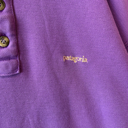90's Patagonia パタゴニア 鹿の子ポロシャツ コットン パープル(M)/B2812T-SO