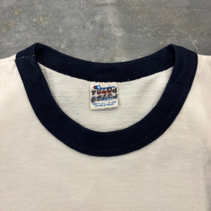 80's Champion チャンピオン トリコタグ USAFA ミリタリー リンガーTシャツ 白 (L) /A8466T-SO