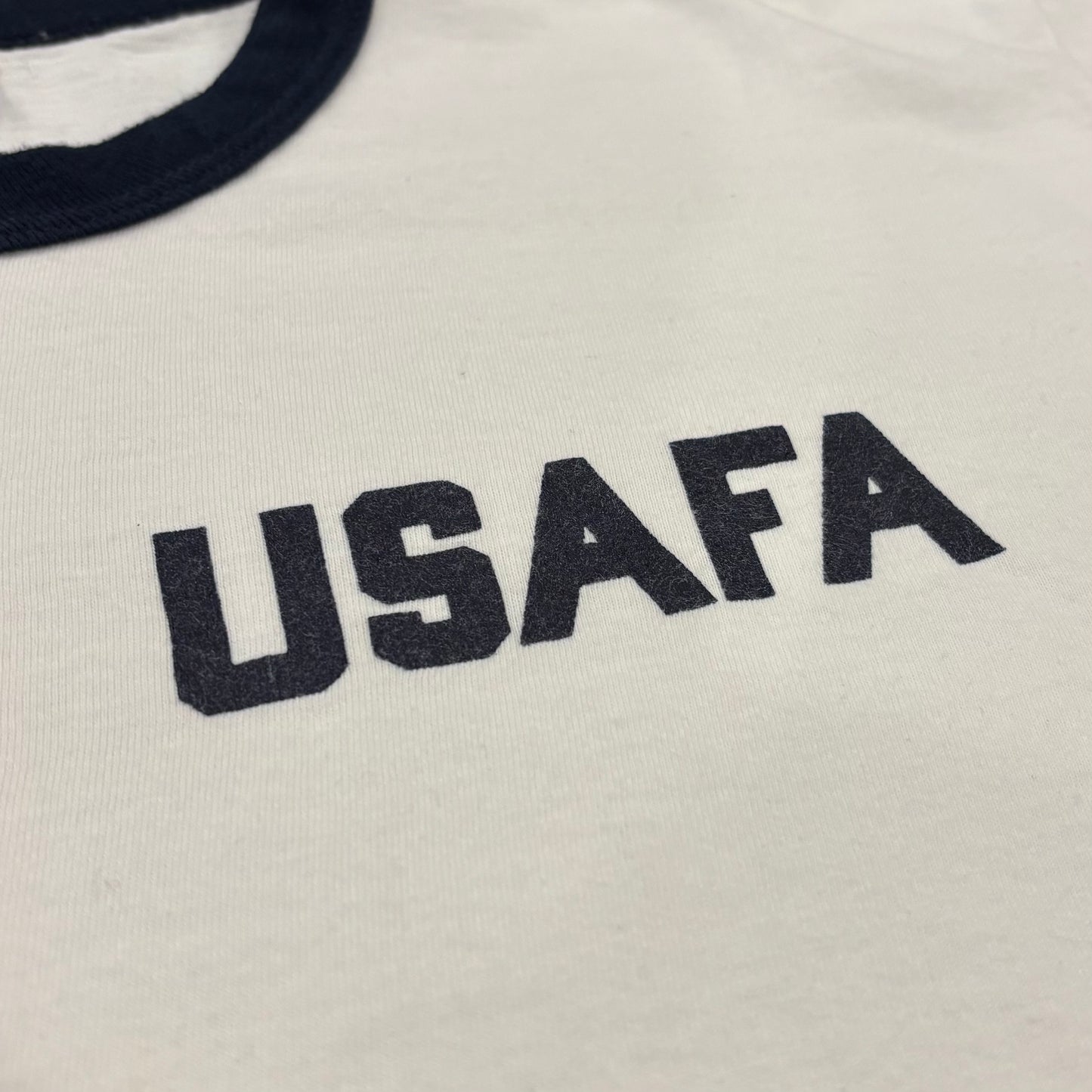 80's Champion チャンピオン トリコタグ USAFA ミリタリー リンガーTシャツ 白 (L) /A8466T-SO
