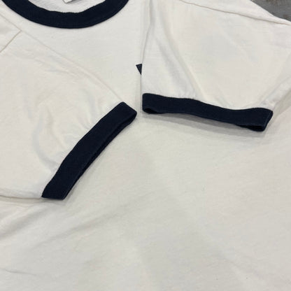 80's Champion チャンピオン トリコタグ USAFA ミリタリー リンガーTシャツ 白 (L) /A8466T-SO