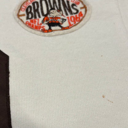 90's Champion チャンピオン NFL ブラウンズ 七分袖 フットボールTシャツ ロンT アイボリー (L) /B2198T-SO