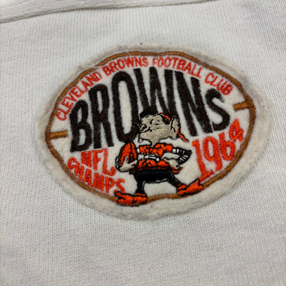 90's Champion チャンピオン NFL ブラウンズ 七分袖 フットボールTシャツ ロンT アイボリー (L) /B2198T-SO