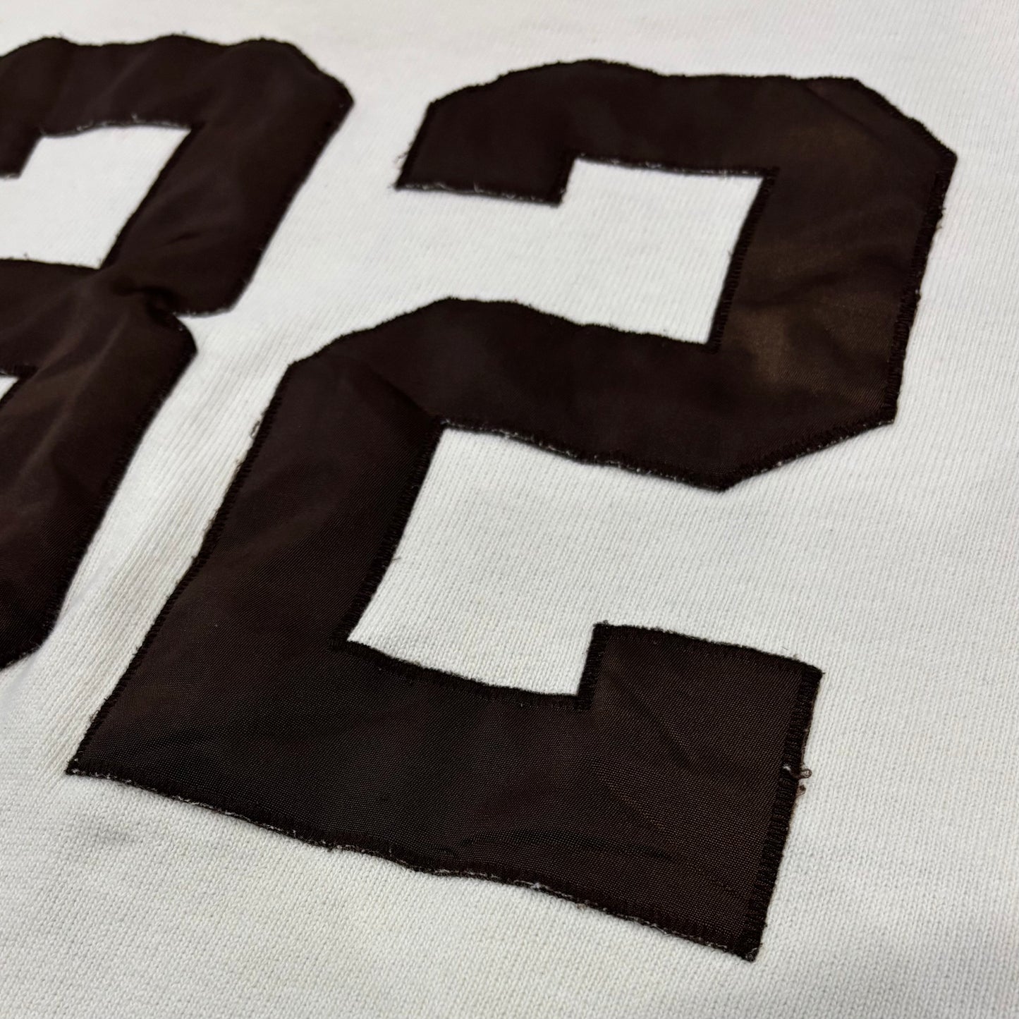 90's Champion チャンピオン NFL ブラウンズ 七分袖 フットボールTシャツ ロンT アイボリー (L) /B2198T-SO