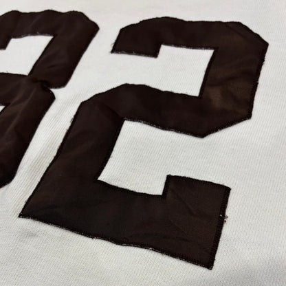90's Champion チャンピオン NFL ブラウンズ 七分袖 フットボールTシャツ ロンT アイボリー (L) /B2198T-SO