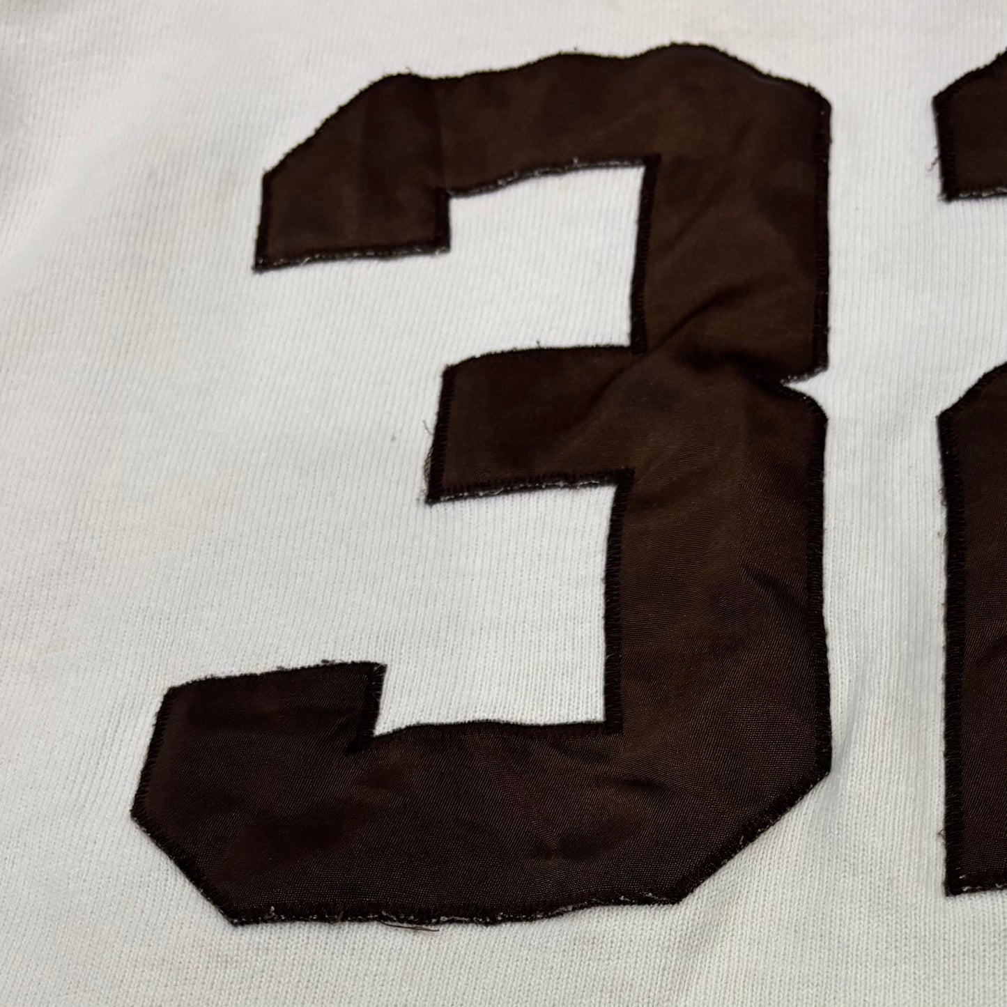 90's Champion チャンピオン NFL ブラウンズ 七分袖 フットボールTシャツ ロンT アイボリー (L) /B2198T-SO
